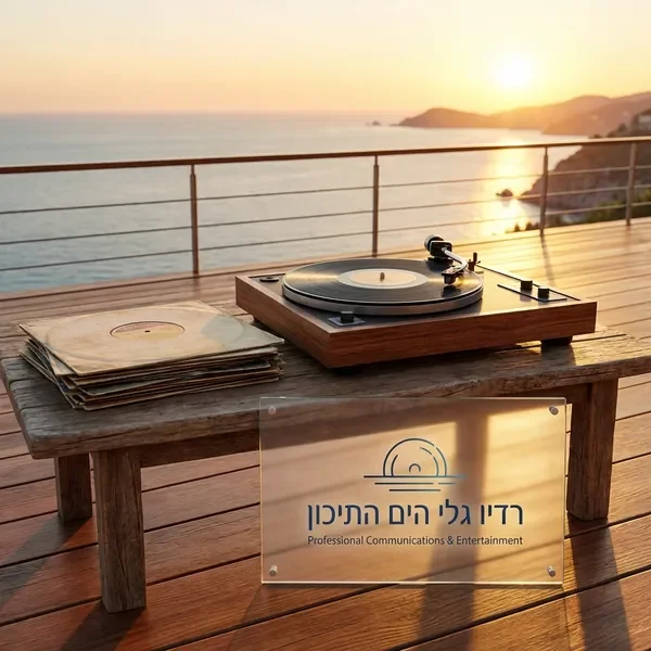 תוכנית ערב - תקליטי ויניל וינטג' עם שקיעה ים תיכונית